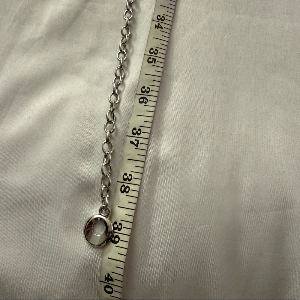 Silver tone metallic skinny chain belt - Picture 7 of 8